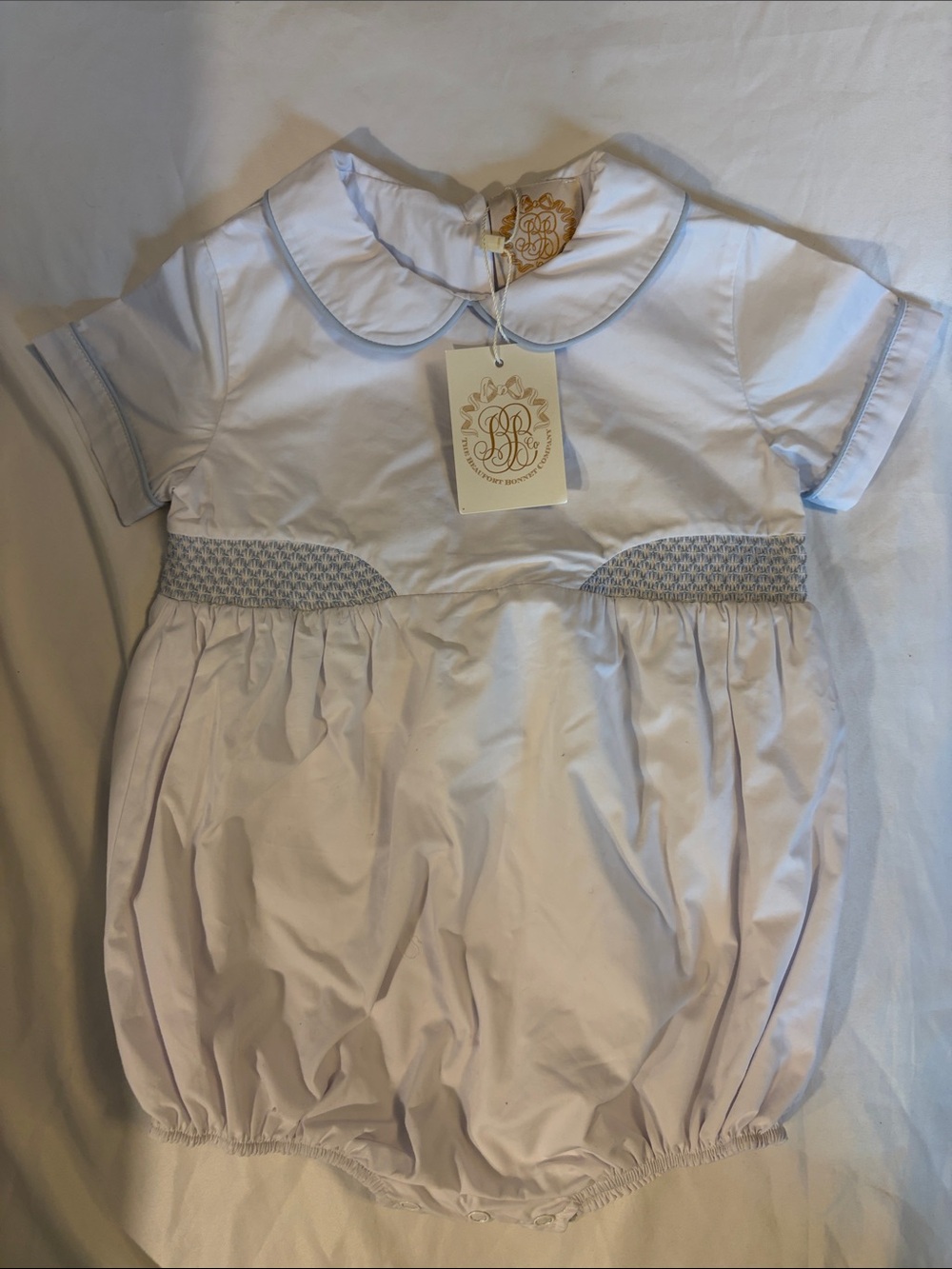 White Peter Pan Collar Bubble Shorts